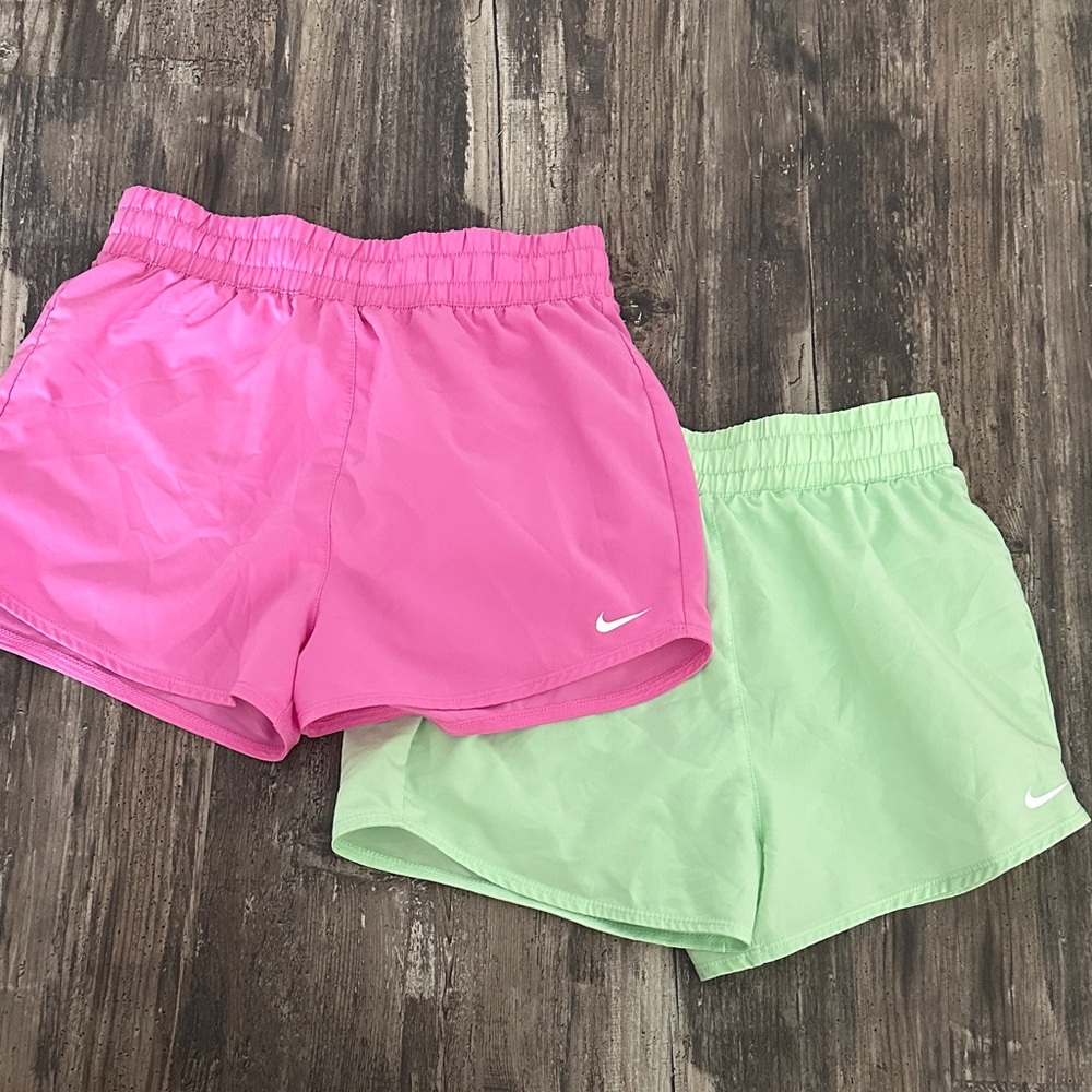 Youth Nike Bright Pink 💕 & 🍋‍🟩 Lime Green Shorts